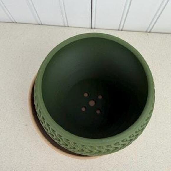 The Echo Planter, Indoor Flower Pot, Tabletop Planter, Wavy Geometric Design - Picture 5 of 12